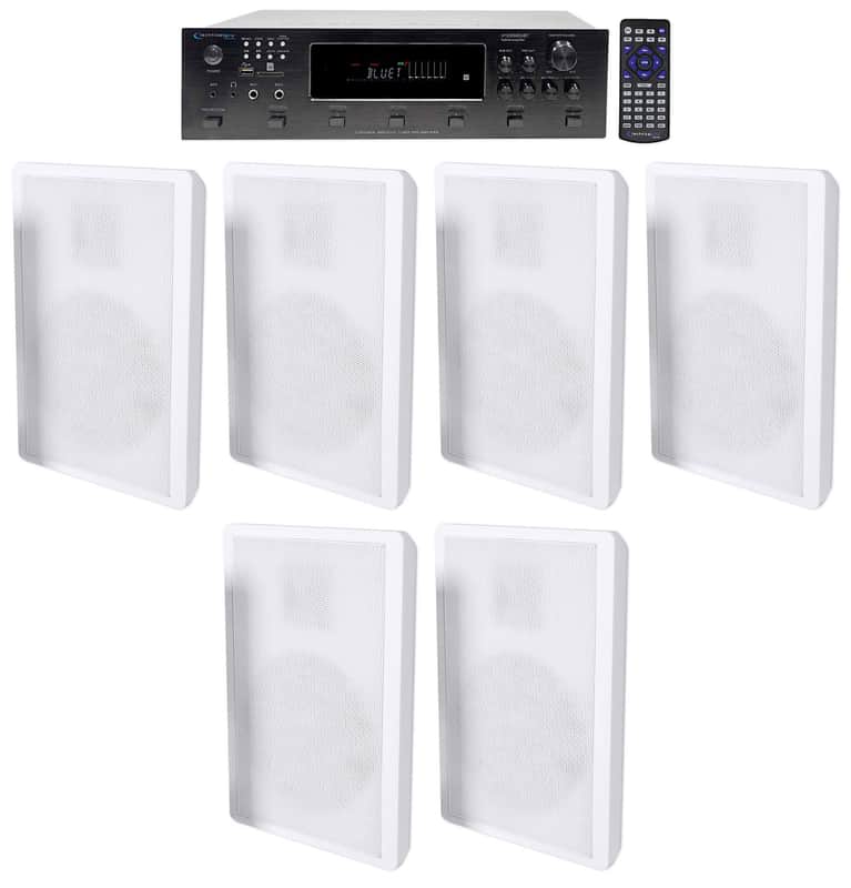 Technical Pro 6000w 6-Zone Home Theater Bluetooth Receiver+(6) Wall Speakers image 1