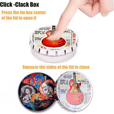 Guitar Picks 24 Pack 0.46 0.71 0.96 1.20 mm Thin, Medium, Heavy Picks with Tin Box,Bass Picks Variety Pack,Guitar Pick for Acoustic Guitar Electric Guitar Bass Ukulele (Set -5) image 3