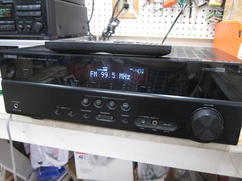Yamaha RX-V375 Home Theater Receiver 5.1, 500 watts, Remote Control, Ex Sound, 3 HDMI Inputs, NICEI H Black image 1