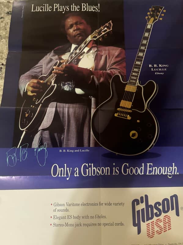 Gibson B.B. King Poster 1993 ES-135 Lucille Herb Ellis 335 165 Howard Roberts fusion II image 1