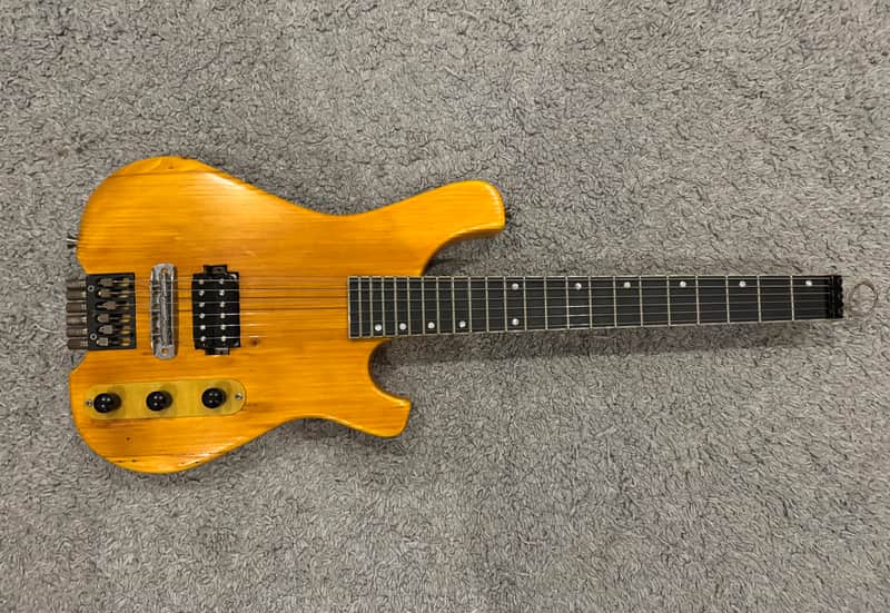 Custom Headless Blonde Travel Lapsteel compact comfortable electric guitar Made in Ukraine Custom shop Djent Modern Metal Unique Boutique image 1