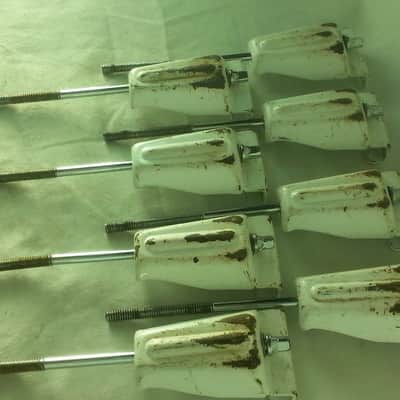 *Premier 8x Bass Drum Tension T-Rods/Claws 70s Marching White Powder-Coat 5 1/2" image 3