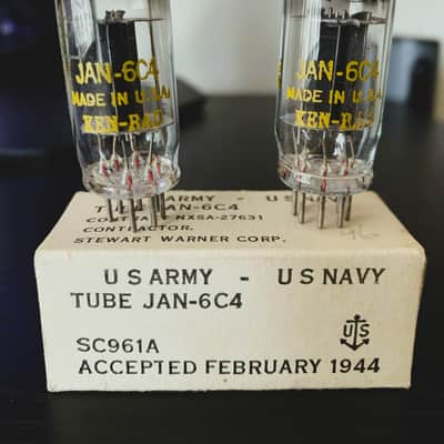 1944 Ken-Rad JAN 6C4 Vacuum Tubes – Matched Pair - NOS - Mint Condition image 1