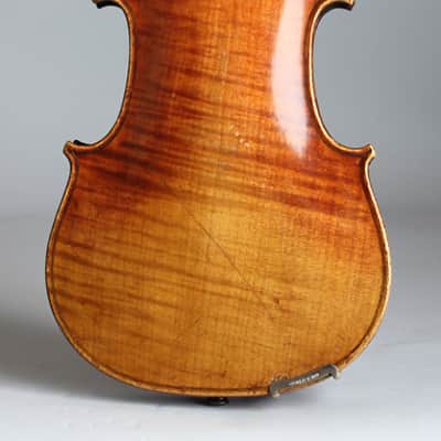Violin (unlabelled)  (early 20th C.), original black hard shell case. image 4
