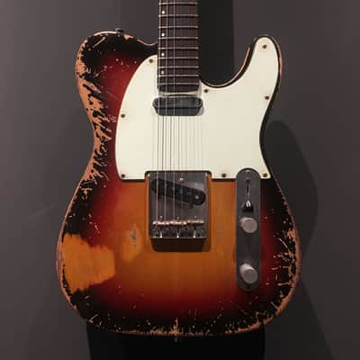 Made to Order - FRANCHIN Mars guitar Relic Aged 100% Nitro Lacquer (Butterscotch/ Sunburst/ Black/ White/ Blue/ Green/ Yellow/ Red/ Pink/ Burgundy/ Purple/ Gold/ Silver, etc.) Telecaster-Tele-T-Style Made in Italy image 20