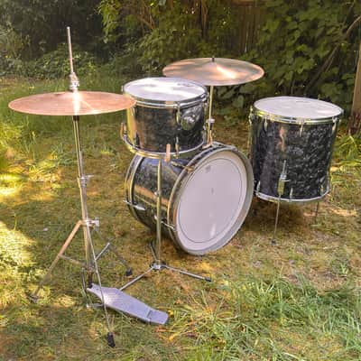 Ajax, Stratford & Besson drum kit Boosey & Hawkes 1960 - Black diamond pearl image 5
