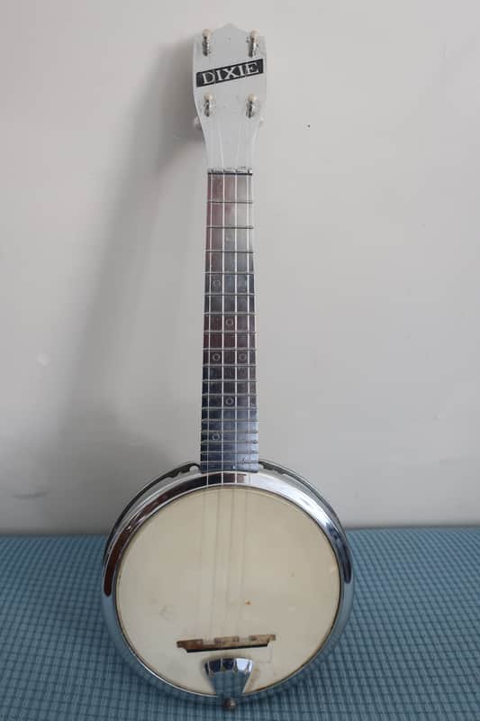 Vintage 1950s Dixie Ludwig Banjo-Lele Banjo Ukulele Very Rare All Metal Chrome Patent Pending Made In USA Banjolele image 1