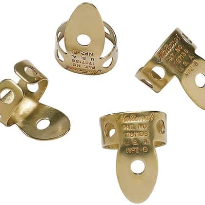 National Finger Picks - 4 Pack - Brass - From D'Addario image 1