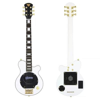 Pignose PGG-259-WH Basswood Body Bolt-On Maple Neck Mini/Travel Built-In Amp 6-String Electric Guitar w/Gig Bag image 1