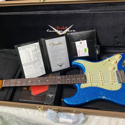 NEW ! Fender Custom Shop Limited Edition 1960's DUALMAG II Stratocaster - Journeyman Relic - Aged Blue Sparkle Finish - AAA Rosewood Board - Authorized Dealer - 7.9lbs - G07110 image 15