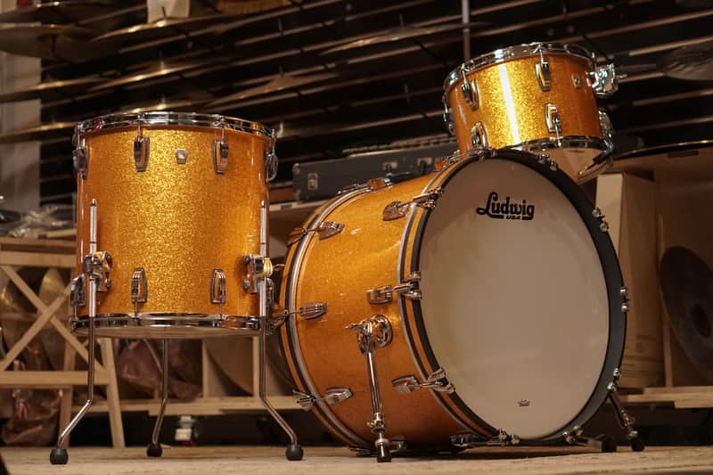 Ludwig 13/16/22" Classic Maple Fab Drum Set - Gold Sparkle image 1