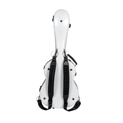 Crossrock Ultra-Light Fiberglass Case-Fits 4/4 Classical Nylon String Guitars, Includes Protective Cover, Interior Compartment, TSA Lock, Weight 6.4lb-White image 2