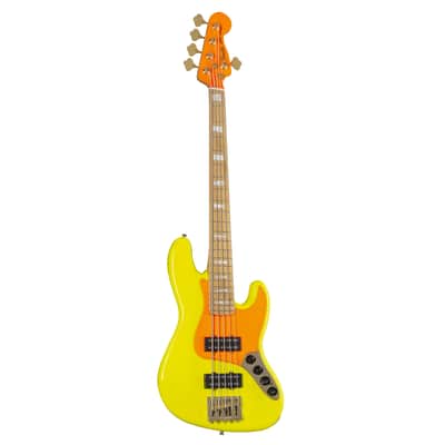 Fender MonoNeon Jazz Bass V MN Neon Yellow - 5-String Electric Bass image 1