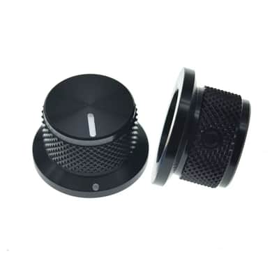 Black Metal Top Hat Knobs - 1/4" Shaft (Set of 3) image 1