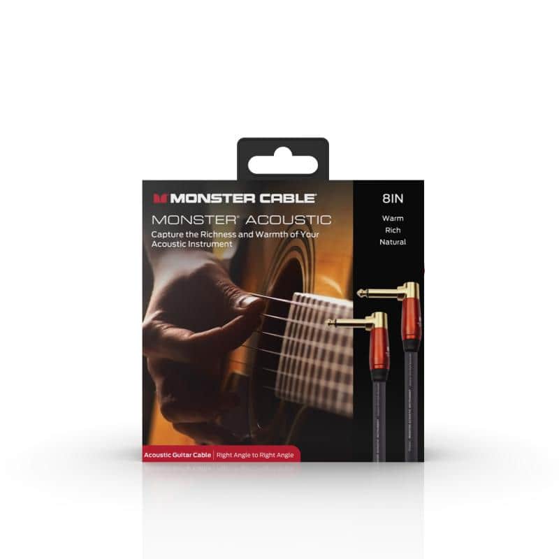 Monster Acoustic 8 in/0.2m - angled 1/4” plugs (600552) - Black image 1