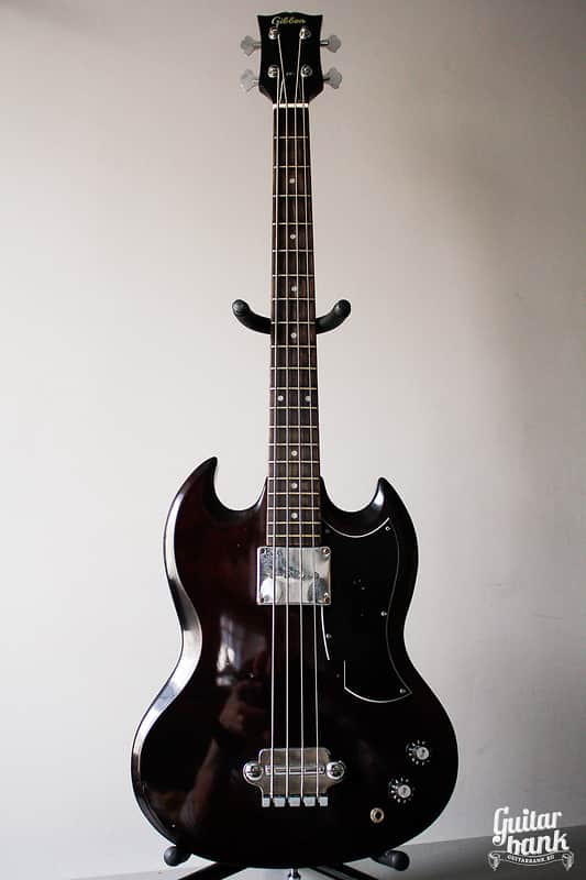 Rare vintage Japan Gibbon SG Bass copy EB 0 1975 Brown image 1
