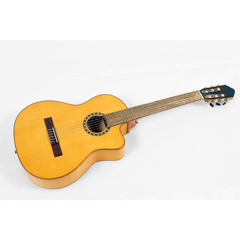 Lucero LFB250Sce Spruce/Cypress Thinline Acoustic-Electric Classical Guitar Regular Natural image 1