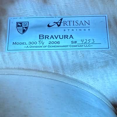 Artisan Strings Bravura Model 300 4/4 Cello 2006 Natural Finish w/ Original Gig Bag - Poor Condition, Cracked Wood image 2