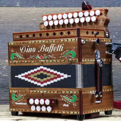 Dino Baffetti 85 LN Eight Bass Series 21-Button Walnut Diatonic Accordion w/Case image 2