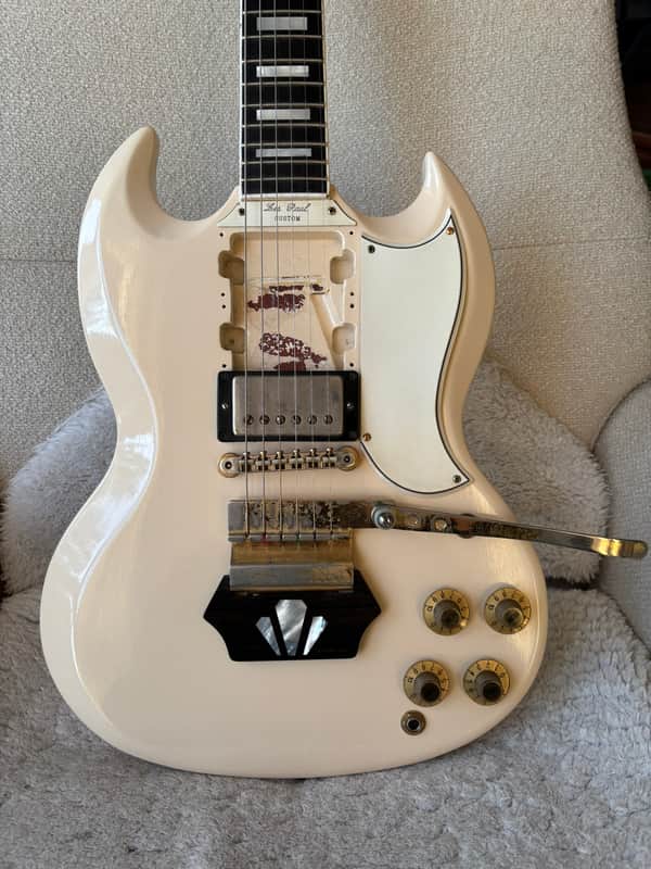 Gibson Les Paul (SG) Custom with Ebony Block Vibrola 1962 - White - Excellent