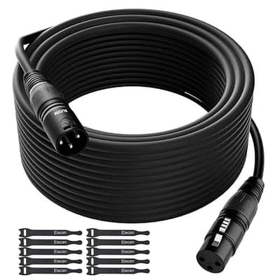 XLR Cable Microphone Cable 50 Feet, Heavy Duty Balanced XLR Speaker Cable-Pin Shielded Male to Female Mic Cord,DMX Stage Lighting Patch Cable for Speaker Systems Mixer+10 Ties image 1