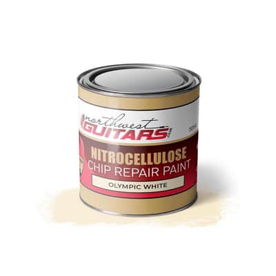 Olympic White Nitrocellulose Chip Repair guitar paint - 50ml image 3