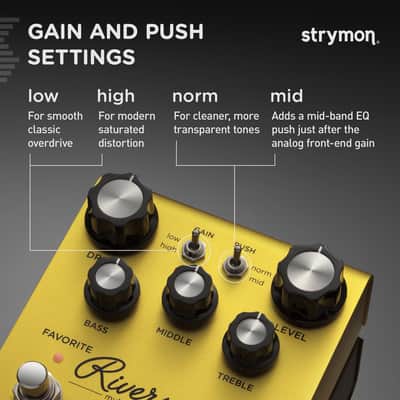 Strymon Riverside Multistage Drive Guitar Effects Distortion Pedal for Electric and Acoustic Guitar, Synths and Keyboards image 3