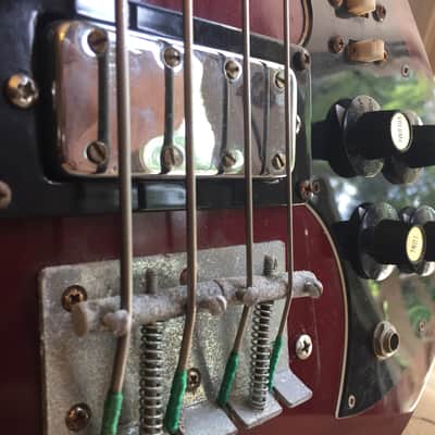 Global 495 B Bass Guitar (SG EB3 Short Scale) 1970's Aged Cherry image 11