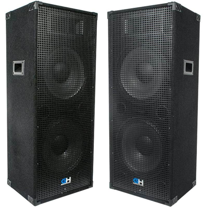 Seismic Audio GH215L - Pair of Passive Dual 15 Inch 2-Way PA/DJ Loudspeaker Cabinets - 1450 Watt Full Range PA/DJ Band Live Sound Speakers image 1
