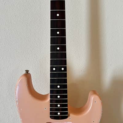 MJT MJT/Fender Stratocaster Body Neck and Hardware - Shell Pink Rosewood Gold image 2