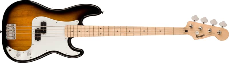 SQUIER - Squier Sonic Precision Bass  Maple Fingerboard  White Pickguard  2-Color Sunburst - 0373902503