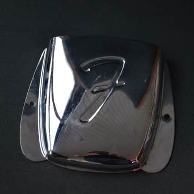 Fender Jazz Bass genuine vintage Ashtray Bridge Cover * Late 1960s/Early 1970s * original string damper still installed * including screws * imagen 3