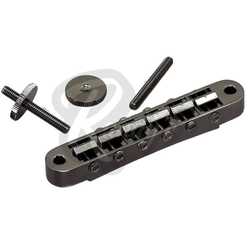 Gotoh GE103B Nashville Tune-O-Matic Bridge w/ M4 Posts - Fits Gibson®-Black Chrome/Cosmo Black image 1