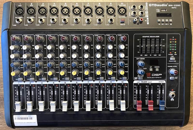 GTD Audio BM-228S MP3 10-Channel 500-Watt DSP Professional Powered Mixer image 1