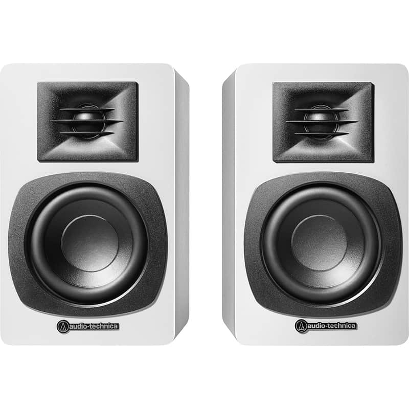 Audio-Technica AT-SP3X Powered Bluetooth Bookshelf Speakers, White imagen 1
