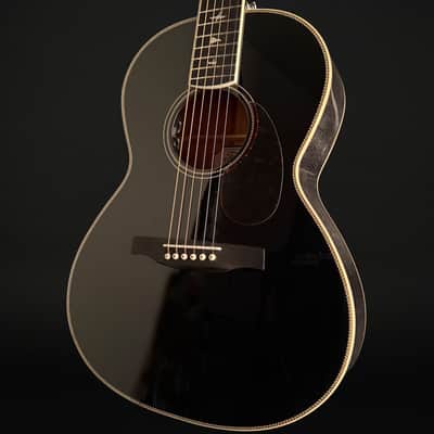 PRS SE P20E Parlor Electro Acoustic, Gloss Black Top, Doghair Back and Sides with Gig Bag image 2