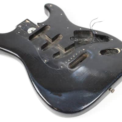 1979 Vintage Fender Stratocaster ~Killer RELIC~ Factory BLACK Ash BODY Strat USA 1970s CBS Era image 9