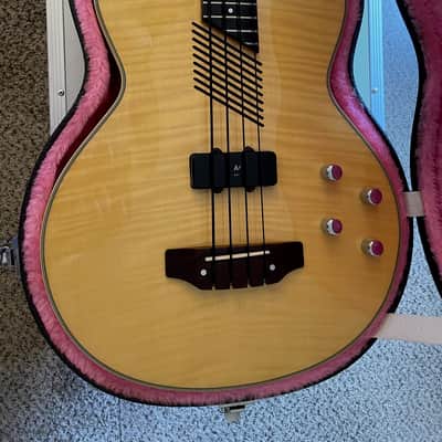 1997 Washburn AB-30 Acoustic/Electric Bass in natural with OHSC. image 3