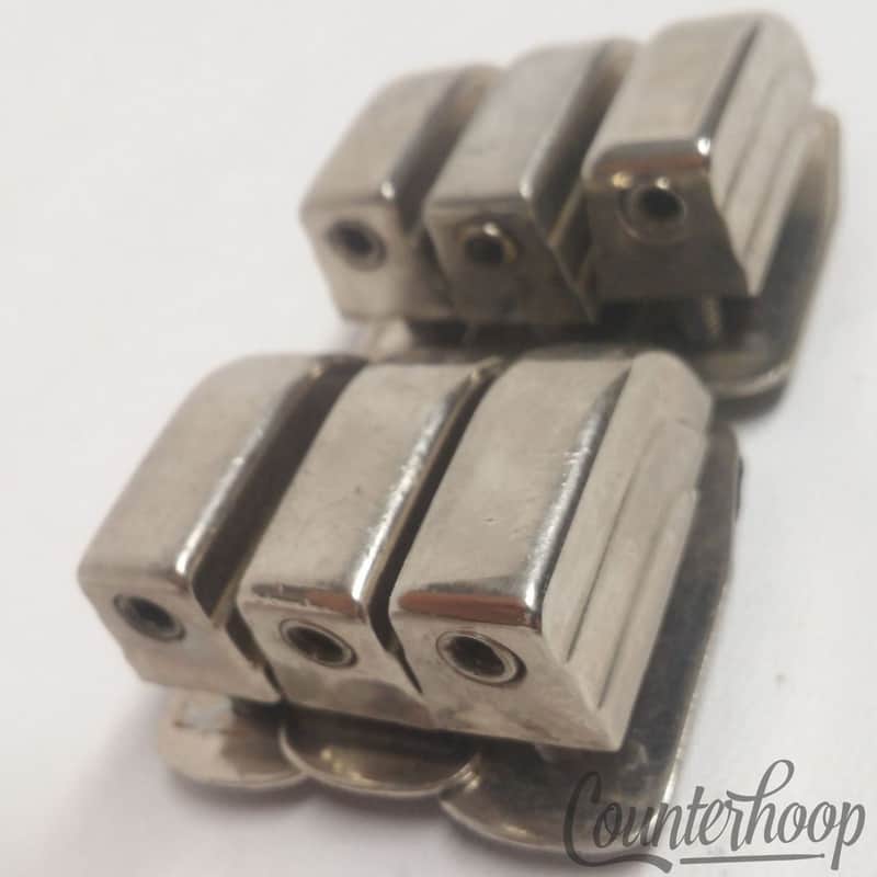 *Leedy&Ludwig 6x Beavertail Tom/Snare Drum Lugs Nickel USA Vintage 40s-50s Metal image 1