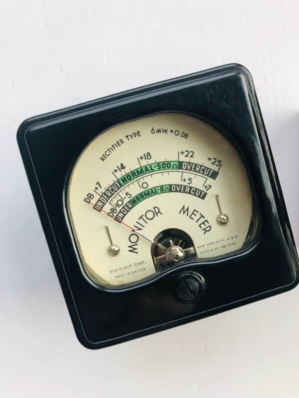 NOS Rek-O-Kut VU meter for Record Cutting Lathe image 1