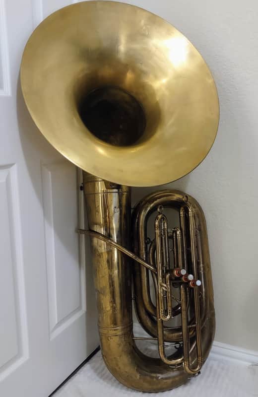 Reynolds Contempora 3v BBb Recording Tuba ~1959 - Lacquer & raw brass image 1