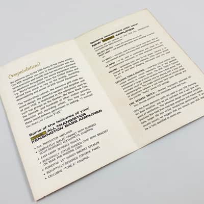 Vox Kensington Bass Amp Owner’s Manual 1967 image 2