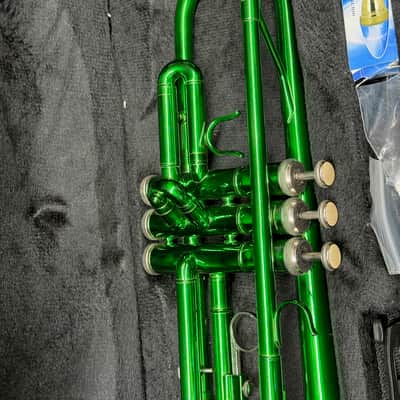 Used Henlucky HTR-6337GR Trumpet Green w/ Lightweight Case Local Pickup Item SOLD AS-IS image 3