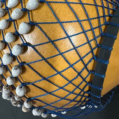 LARGE African AXATSE, Netted Gourd Rattle, Ewe-Style, Shekere, 8"x16", Handmade - NEW image 10