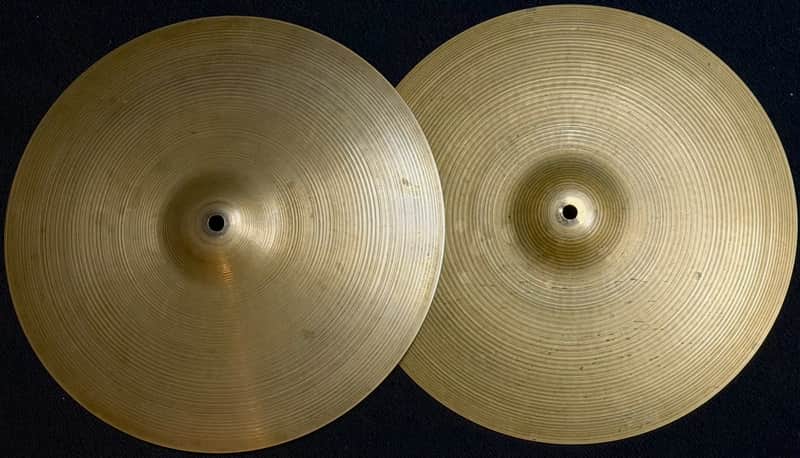 Zildjian 15" A. 70's/60's Stamp Hihat Cymbal Pair - 837/1334g image 1