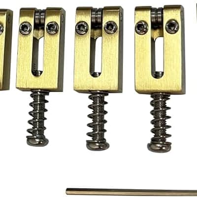 Guitar Bridge Saddles 10.5mm Electric Guitar Brass Saddles for Strat Stratocaster Tele Telecaster 6 String Guitar Tremolo Bridge Saddles Brass (M-shaped) image 1