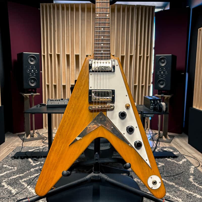 Epiphone Inspired by Gibson 1958 Korina Flying V-Natural-White Guard image 1