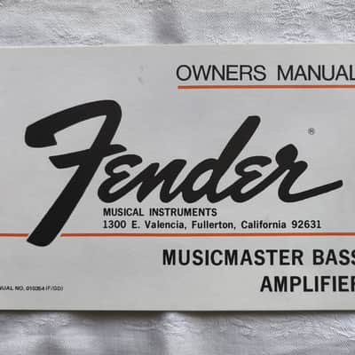 1977 Fender Musicmaster Bass Amp - Silverface Tube Amp with EU 230V Voltage Including Original Owners Manual image 14