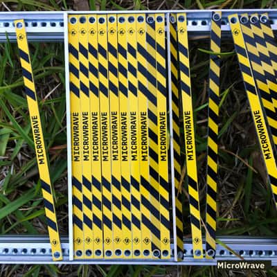 MicroWrave 1hp Under Construction Blank Panel 2021 Black & Yellow Caution Stripes image 1