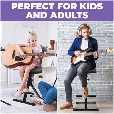Liquid Stands Adjustable Guitar Stool with Backrest - Drum Seat, Musician Chair image 5